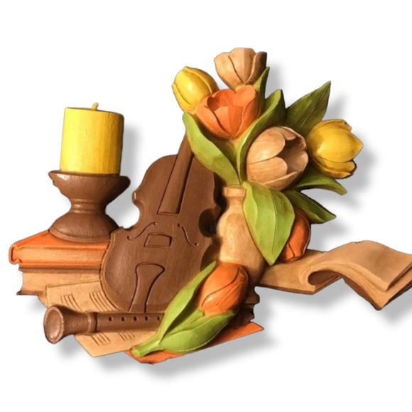 VTG Dart Industries 1975 1976 wine guitar Violin Tulips Books Floral Mus… - Picture 5 of 15